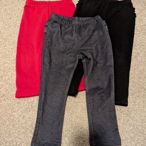 Okie Dokie Kids Leggings - Red, Black, and Gray